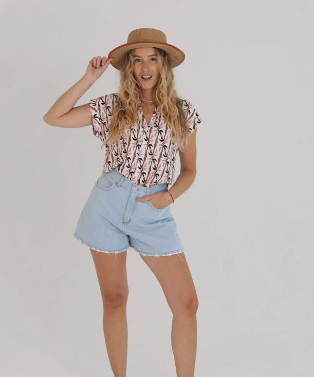 Jeansowe spodenki krótkie z wysokim stanem Classic Denim