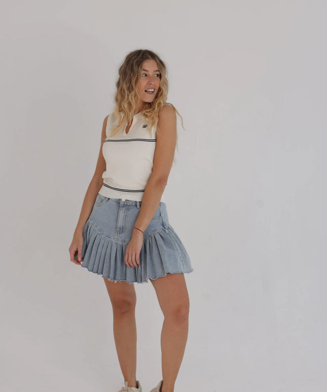 Krótkie spódnico-spodenki jasny jeans Lima