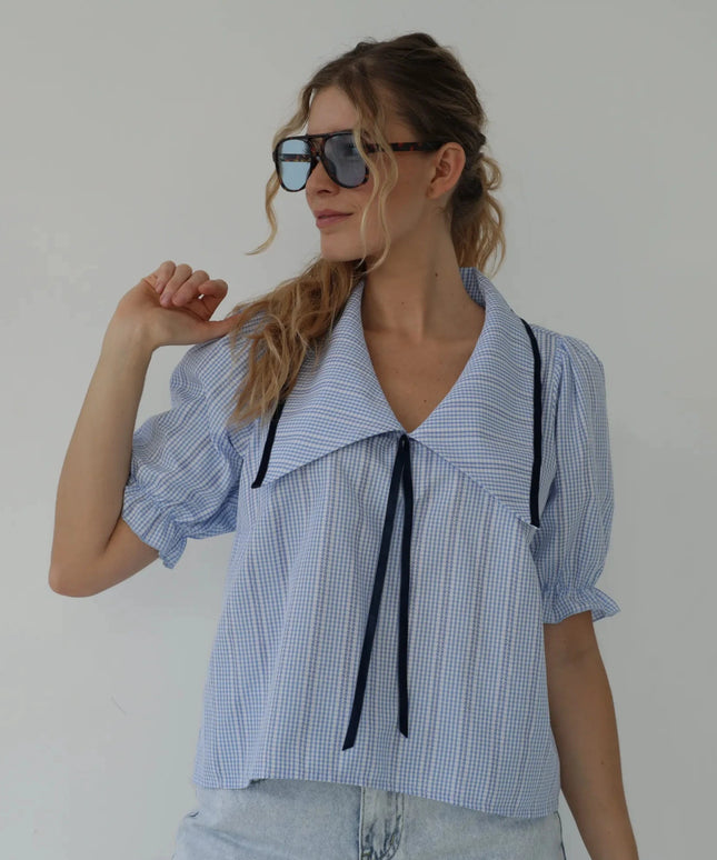 BLUZKA FABIOLA NIEBIESKA