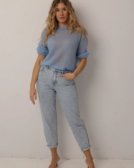 Sweter Blue 70% kid mohair