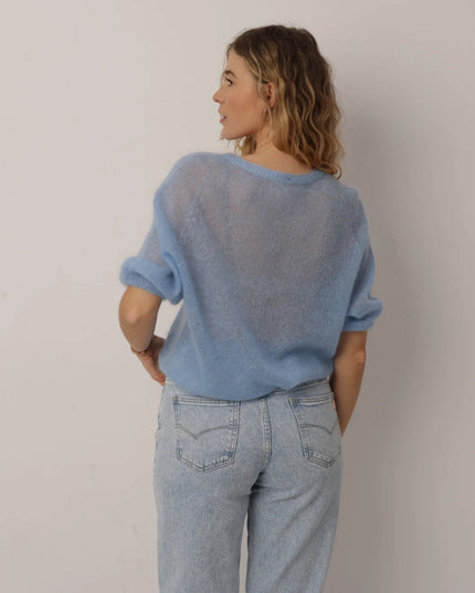 Sweter Blue 70% kid mohair