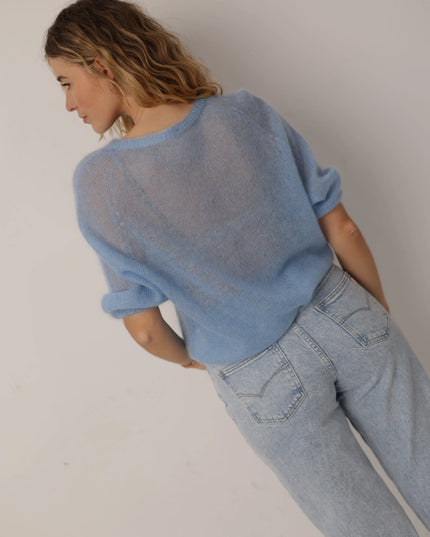 Sweter Blue 70% kid mohair