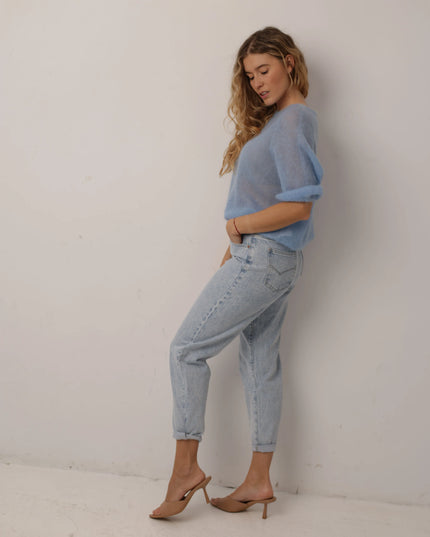 Sweter Blue 70% kid mohair