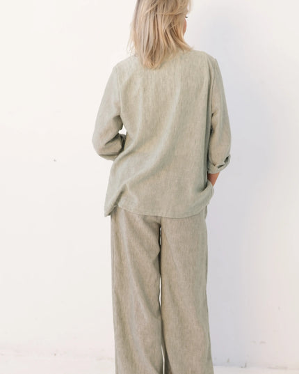Komplet Flow Suit zielony wiskoza + len