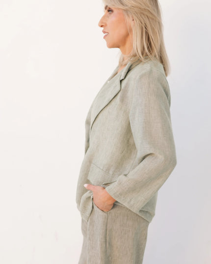 Komplet Flow Suit zielony wiskoza + len