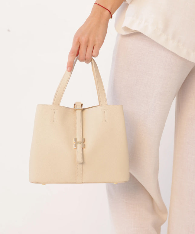 Torebka damska H Signature Bag skóra ekologiczna beżowa