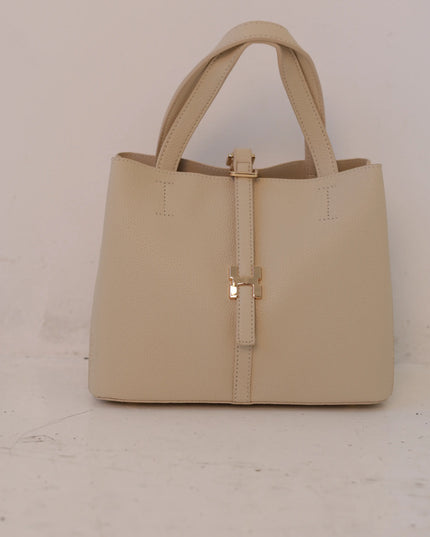 Torebka damska H Signature Bag skóra ekologiczna beżowa