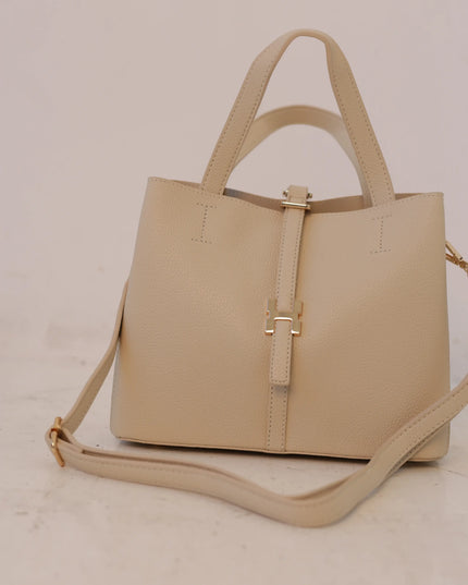 Torebka damska H Signature Bag skóra ekologiczna beżowa