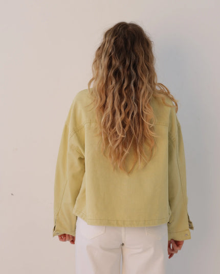 Kurtka damska jeansowa z podszewką w kratkę Yellow Denim niebieska