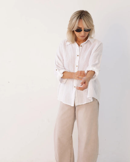 Koszula Linen biała 100% len