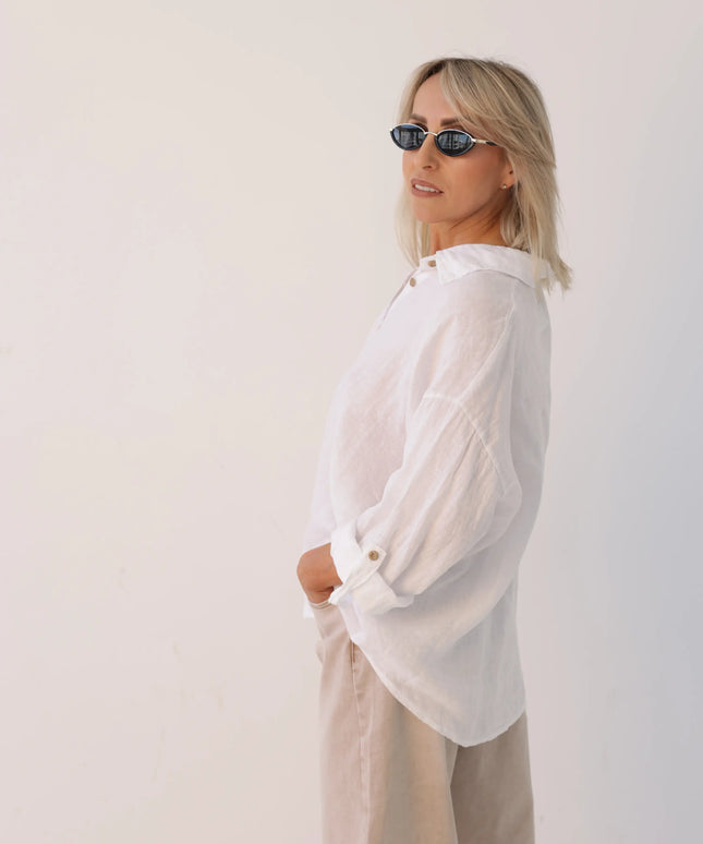 Koszula Linen biała 100% len