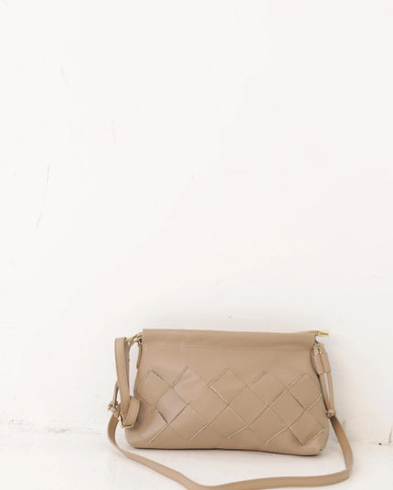Torebka damska skóra naturalna Weave Bag cappucino beż