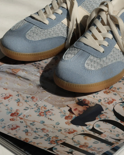 Sneakersy damskie w stylu retro Vintage niebieskie