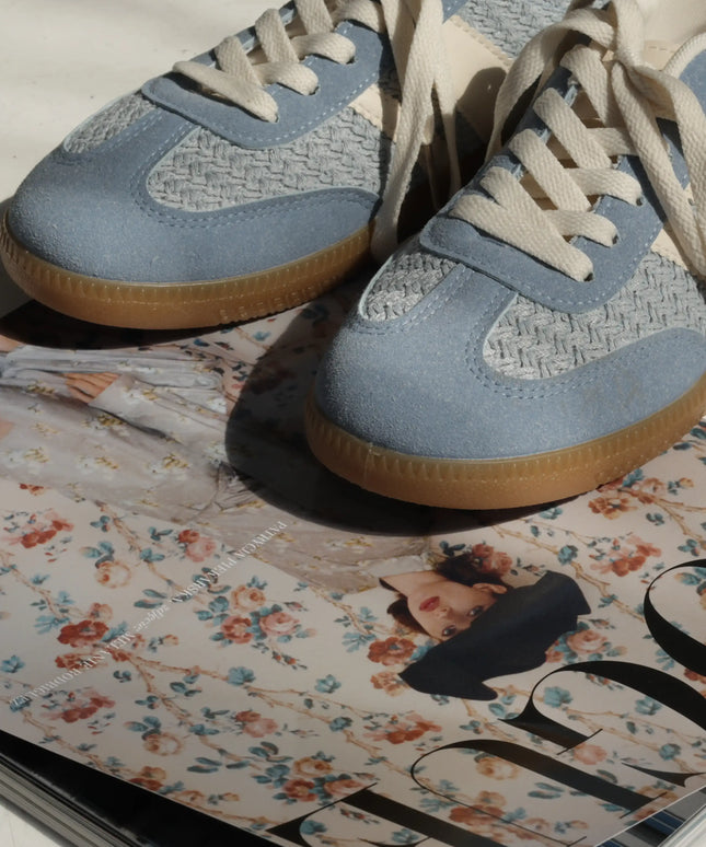 Sneakersy damskie w stylu retro Vintage niebieskie