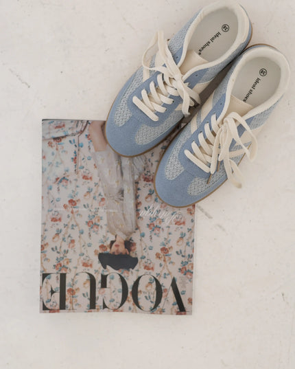 Sneakersy damskie w stylu retro Vintage niebieskie