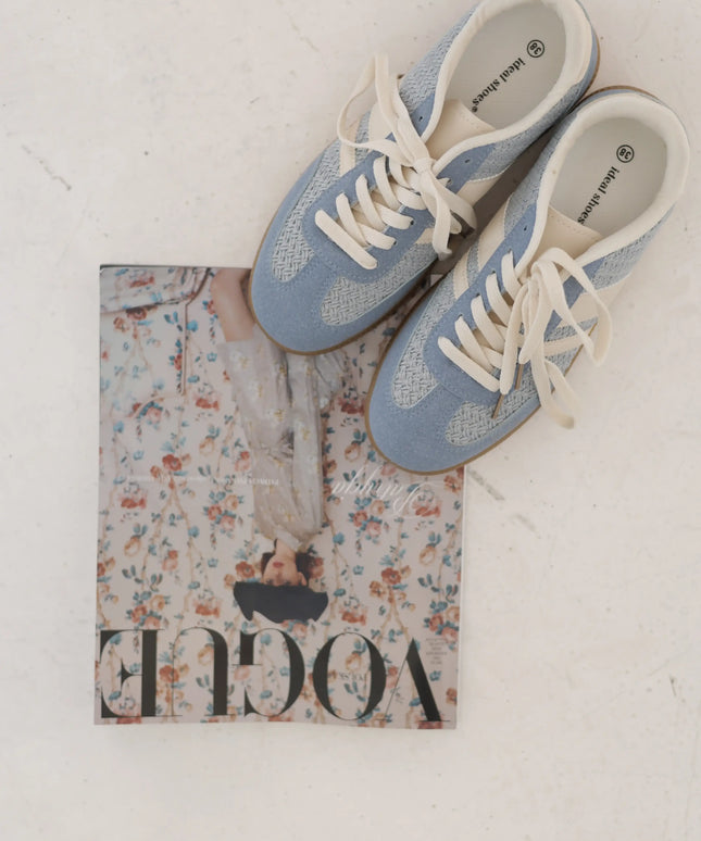 Sneakersy damskie w stylu retro Vintage niebieskie