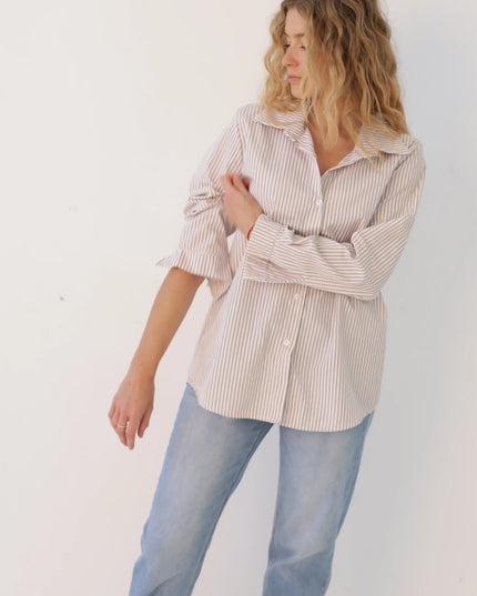 Koszula Stripe Classic beżowa w paski