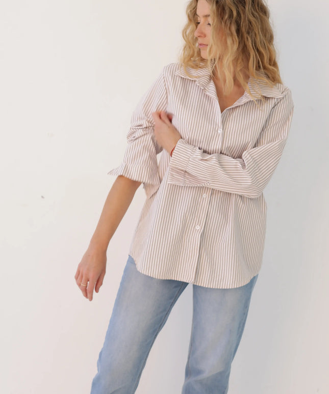 Koszula Stripe Classic beżowa w paski