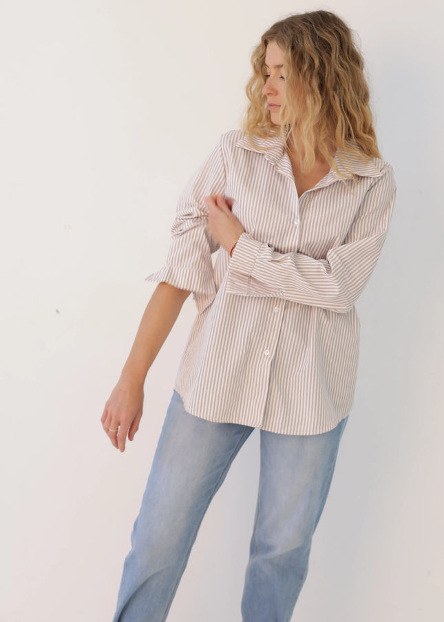 Koszula Stripe Classic beżowa w paski