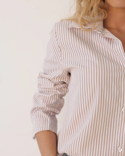 Koszula Stripe Classic beżowa w paski