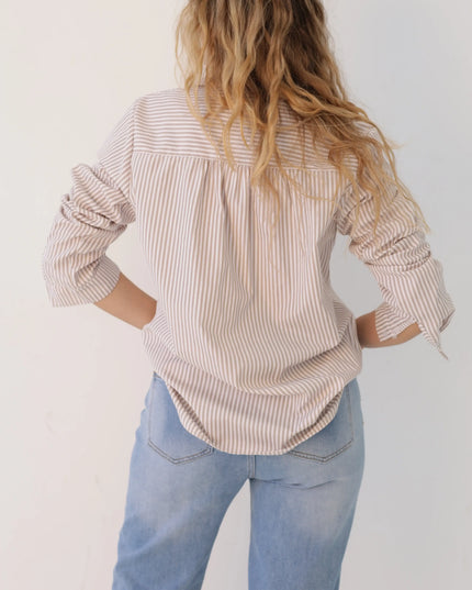 Koszula Stripe Classic beżowa w paski