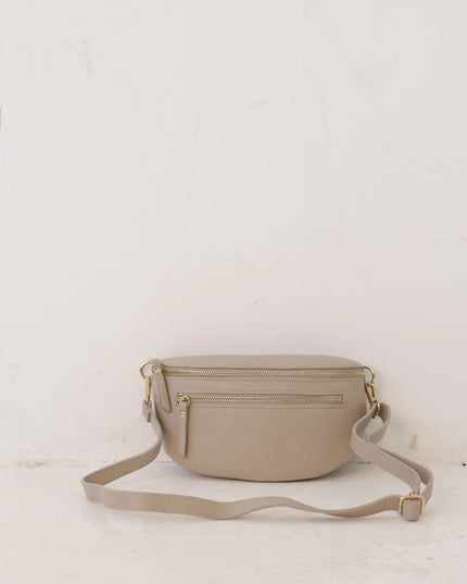 Torebka damska skóra naturalna Belt Bag beżowa