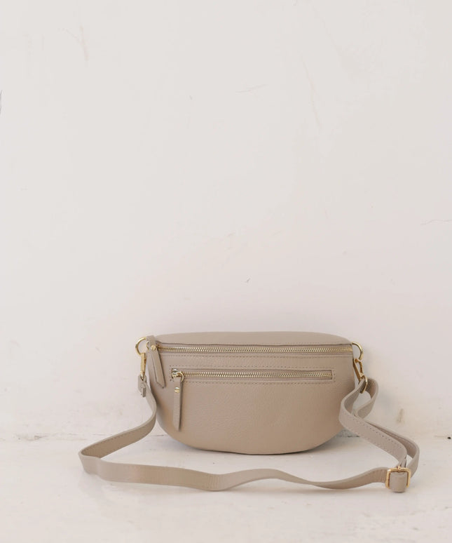 Torebka damska skóra naturalna Belt Bag beżowa
