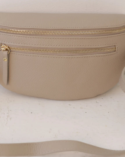 Torebka damska skóra naturalna Belt Bag beżowa