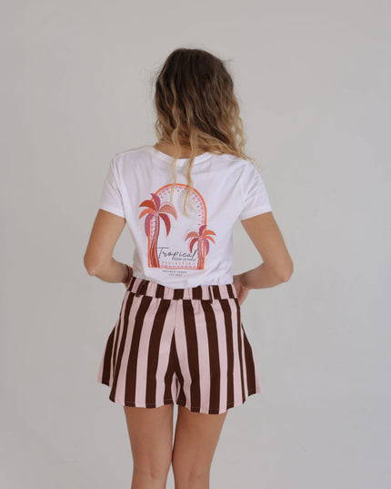 T-shirt damski biały Tropical Print
