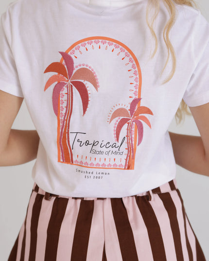 T-shirt damski biały Tropical Print