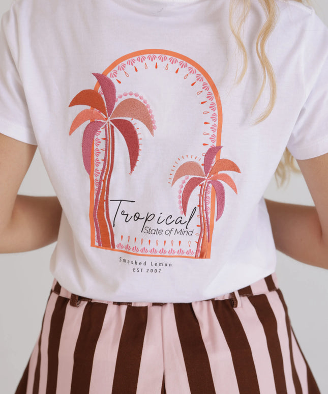 T-shirt damski biały Tropical Print