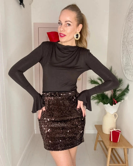 BLUZKA NINA CZEKOLADOWA - BLUMANIA