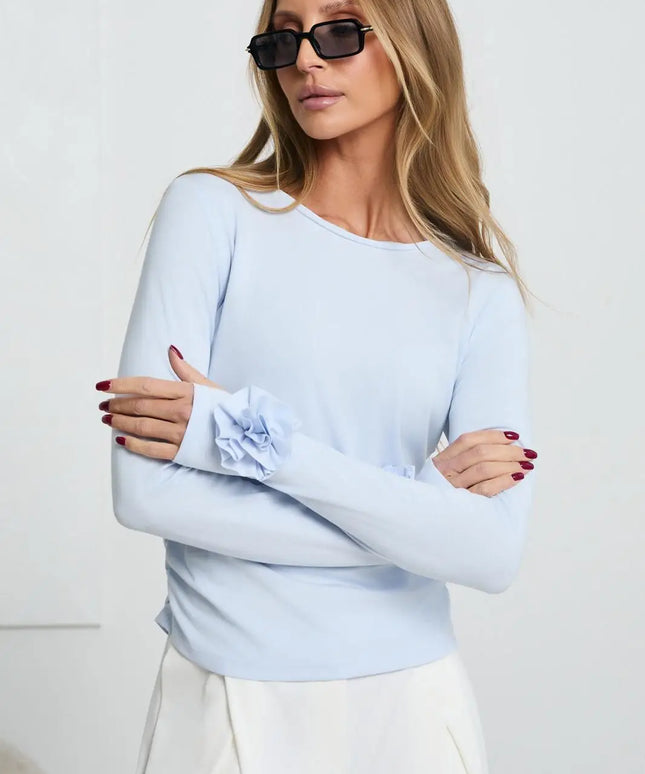 BLUZKA BELISA Z RÓŻĄ BŁĘKITNA