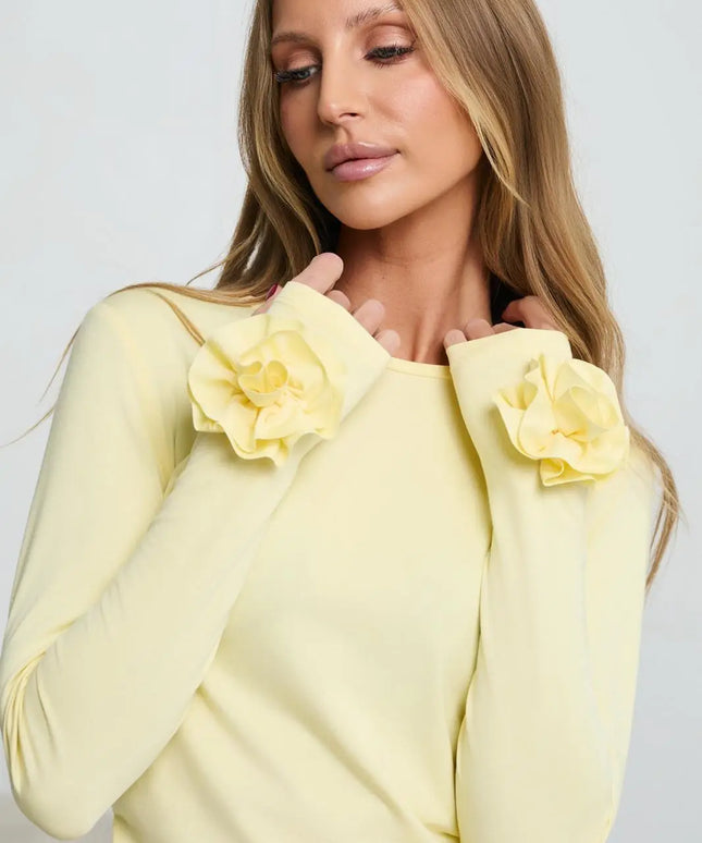 BLUZKA BELISA Z RÓŻĄ CYTRYNOWA