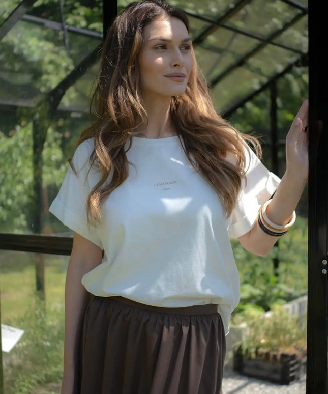 T-shirt Sunny biały z krótkim rękawem Lemonada