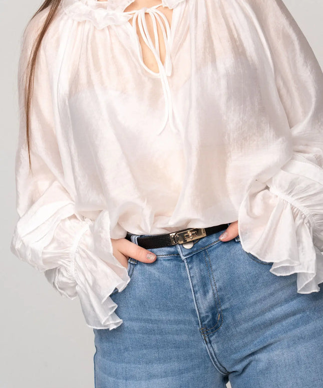 BLUZKA KOSZULOWA MEGAN BIAŁA