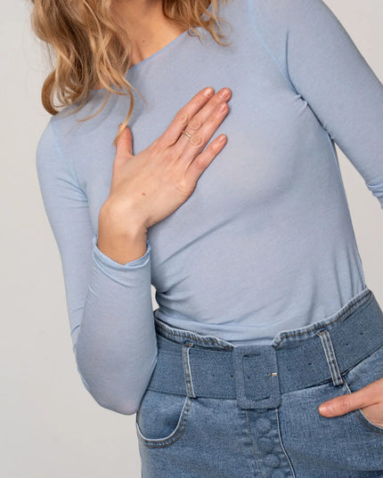 BLUZKA BIANCO Z WISKOZY I KASZMIRU NIEBIESKA