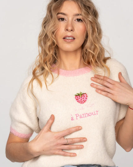 SWETER PAMOUR KREMOWY TRUSKAWKA