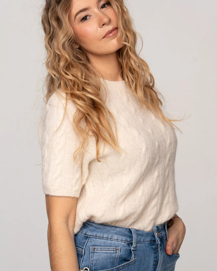 SWETER NOELLE KREMOWY 30% BABY ALPACA