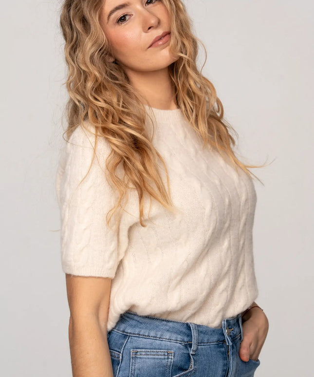 SWETER NOELLE KREMOWY 30% BABY ALPACA