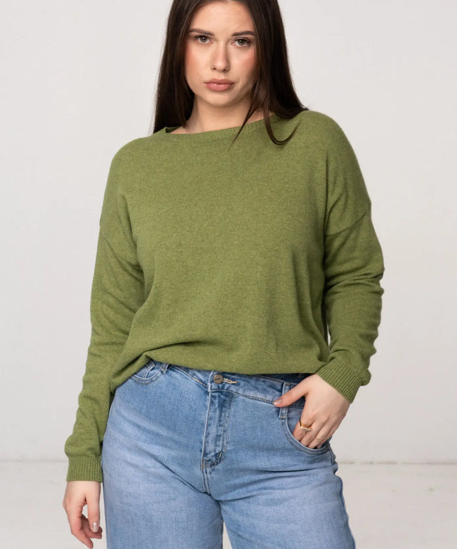 SWETER LUMI ZIELONY 50% KASZMIR 50% WEŁNA