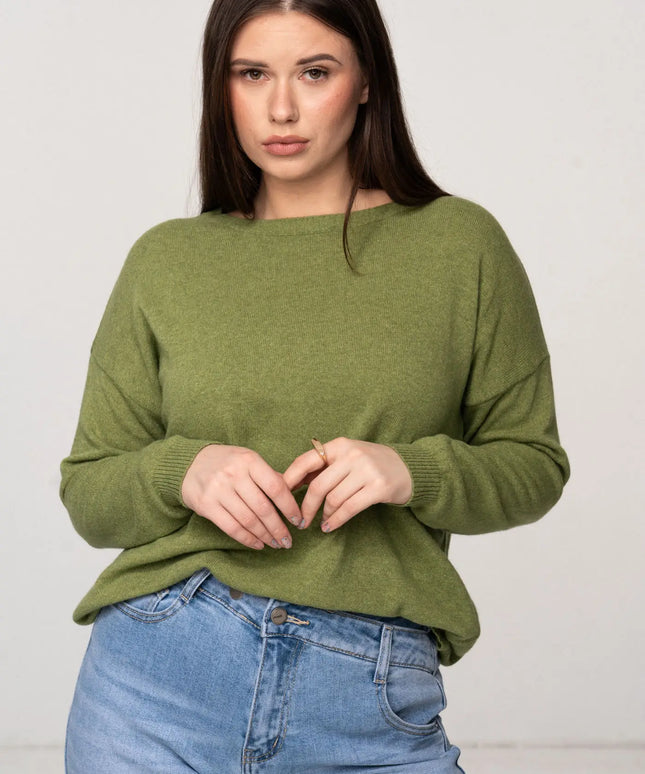 SWETER LUMI ZIELONY 50% KASZMIR 50% WEŁNA