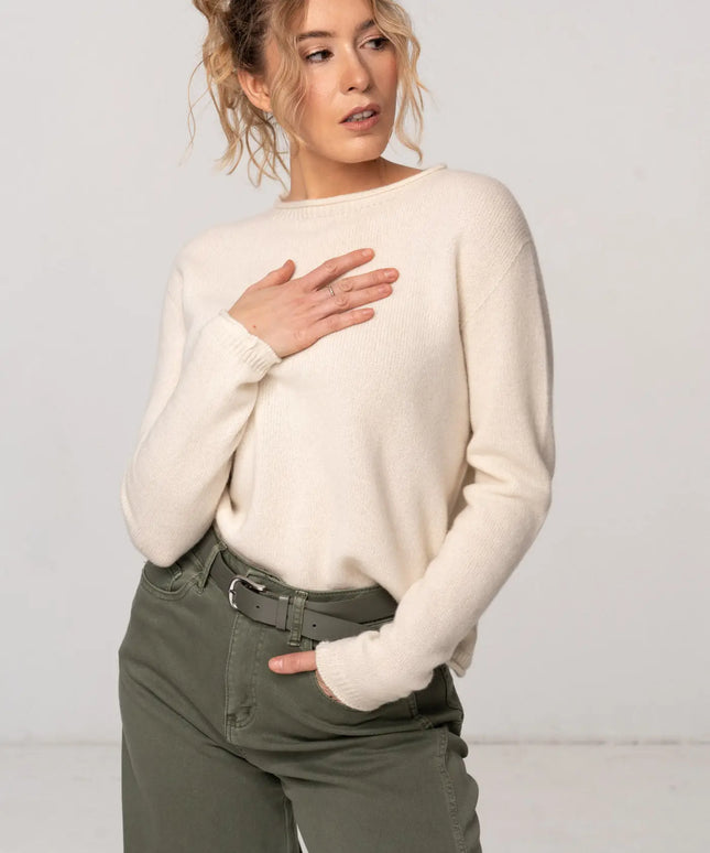 SWETER PAUL KREMOWY 100% WEŁNA DZIEWICZA