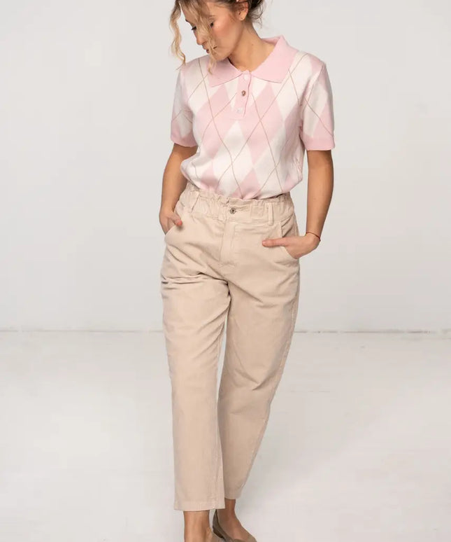 SPODNIE SZTRUKSOWE BIANCA BEŻOWE