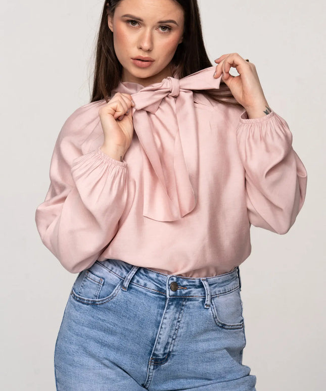 BLUZKA KOSZULOWA VIOLIN PUDROWY RÓŻ