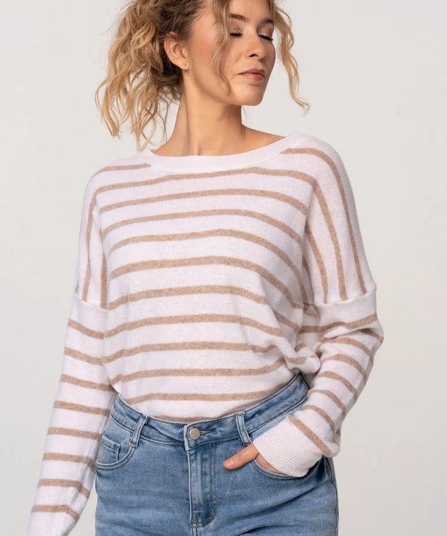 SWETER ARDEN W PASKI 100% WEŁNA MERINO