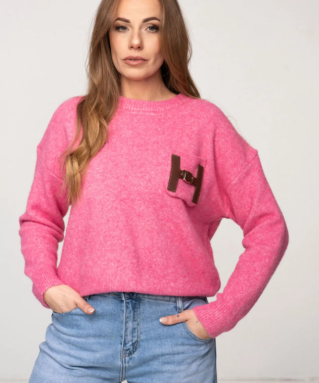 SWETER HERMIS RÓŻOWY