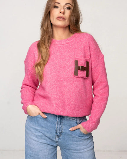 SWETER HERMIS RÓŻOWY