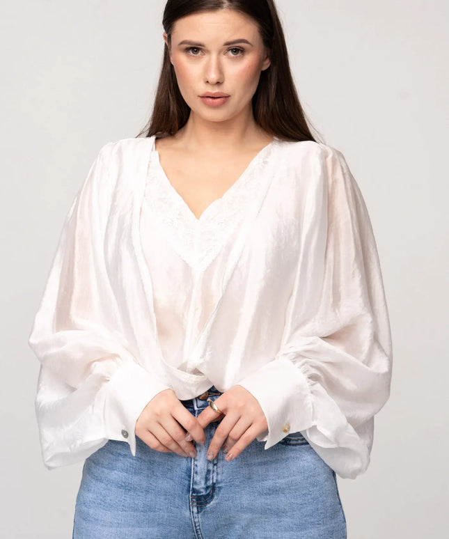 BLUZKA KOSZULOWA ROSALIE BIAŁA