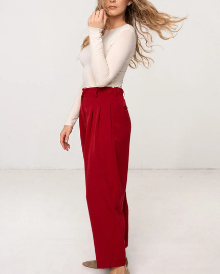 SPODNIE LINA CZERWONE